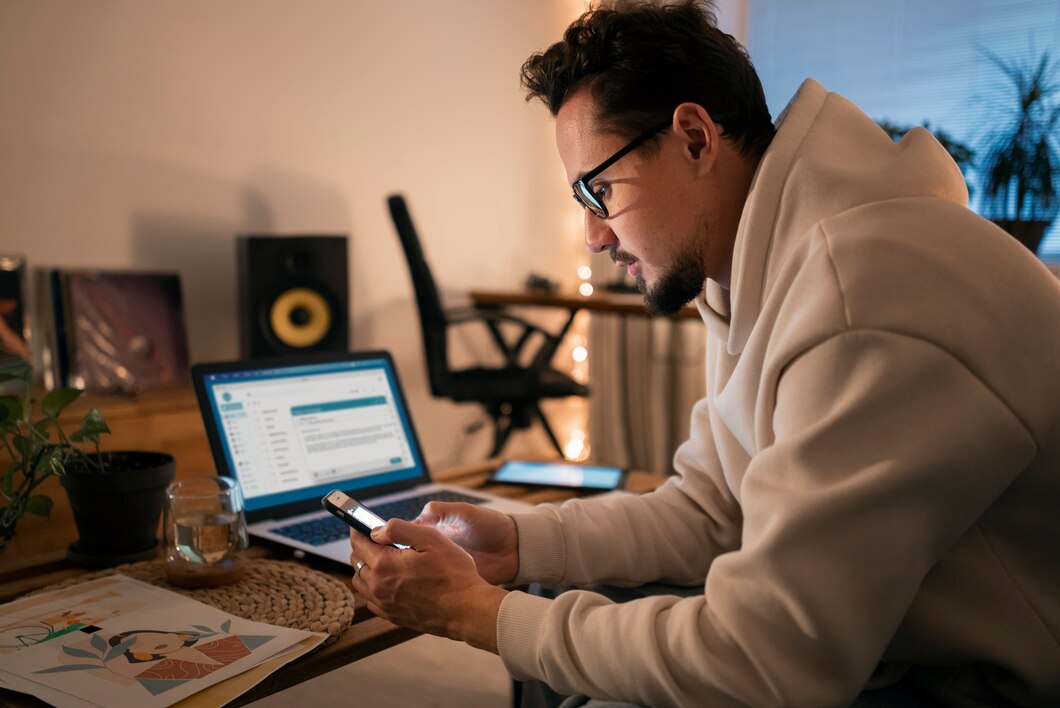 Developer writing Swift code for an iOS app on a laptop